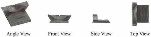 Rear sight,
Tiny antique style for 13/16", or 7/8" octagon barrel,
wax cast steel